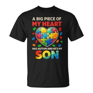 My Heart Has Autism Proud Autism Parent Dad Mom Autism Son T-Shirt - Monsterry