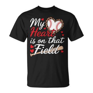 My Heart Is On That Field Cute Baseball Mom Baseball Grandma T-Shirt - Thegiftio