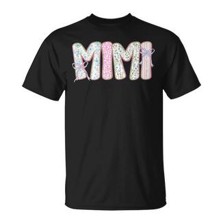 Mimi Floral Coquette Bow Mother's Day Cute Grandma T-Shirt | Mazezy