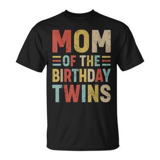 Mom Of The Birthday Twins Family Matching Bday Party T-Shirt - Monsterry