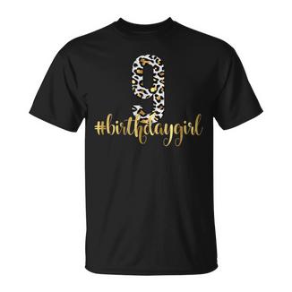 Outfit Zum 9 Geburtstag Für Mädchen Leopardenmuster T-Shirt - Geschenkecke