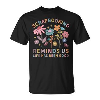 Retro Wildflowers Scrapbooking Reminds Crafter Mom Scrapbook T-Shirt - Monsterry