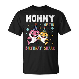 Women's Mommy Of Birthday Shark Bday Party Family Matching Mom Women T-Shirt - Thegiftio