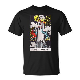 オリジナルのrider Waite Deckからのタワービンテージタロットカード Tシャツ - Kawaiitshirt