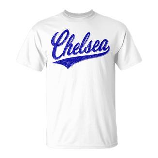 チェルシー ロンドン イングランド バーシティ スクリプト クラシック スポーツ ジャージ Tシャツ - Kawaiitshirt